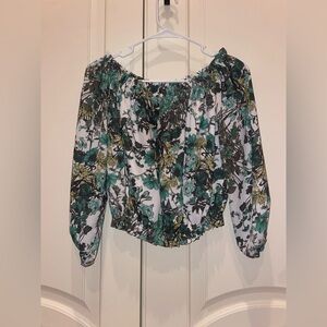 Gianni Bini floral off the shoulder long sleeve blouse with elastic